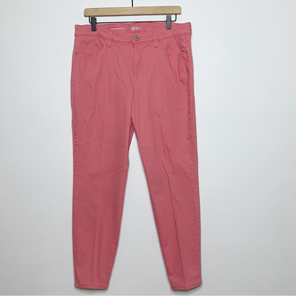 Style & Co Pink Curvy Skinny Leg Denim Jeans - Size 14